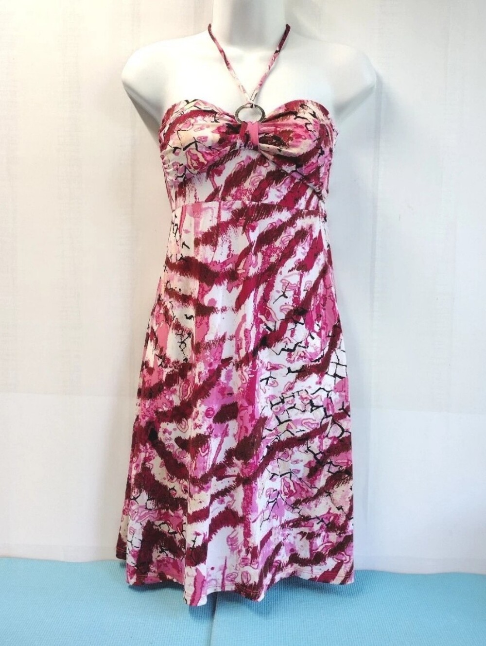 NEW Sparkling Stars Halter Tie Up Summer Dress Padded A-line - S